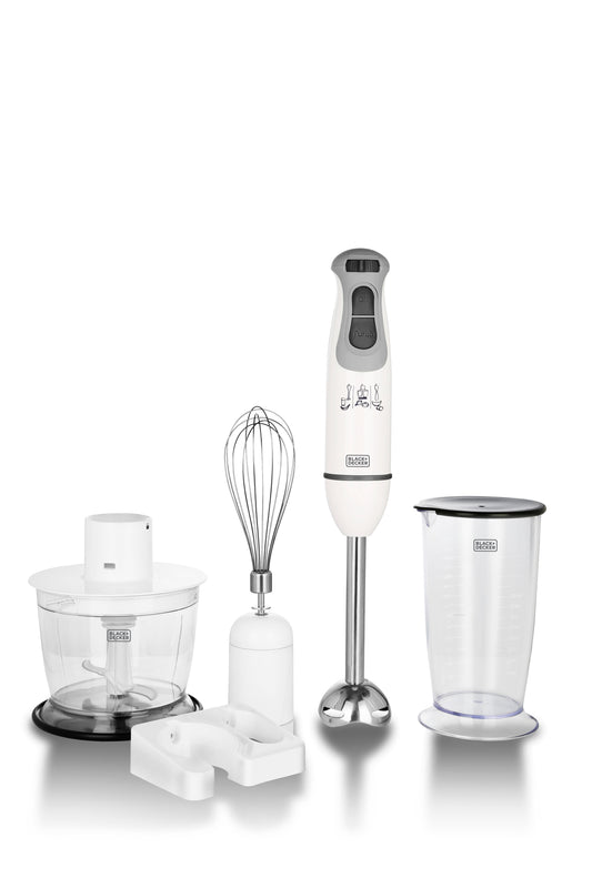 B+D - BXBL6002IN - 600 Watts Hand Blender with Chopper, Whisk, Cup and Wall Rack
